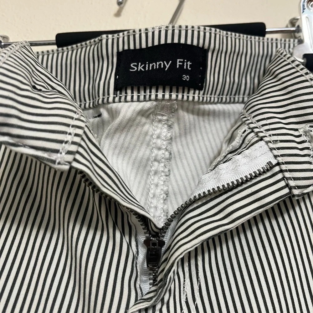 Striped Black and White Pants - Picture 3 of 3